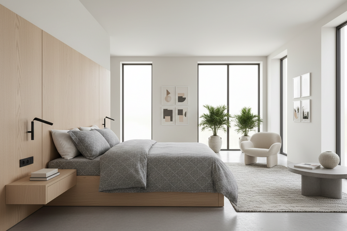 Urbanscape Cotton Bedding: Architectural Geometry for Modern Sanctuaries