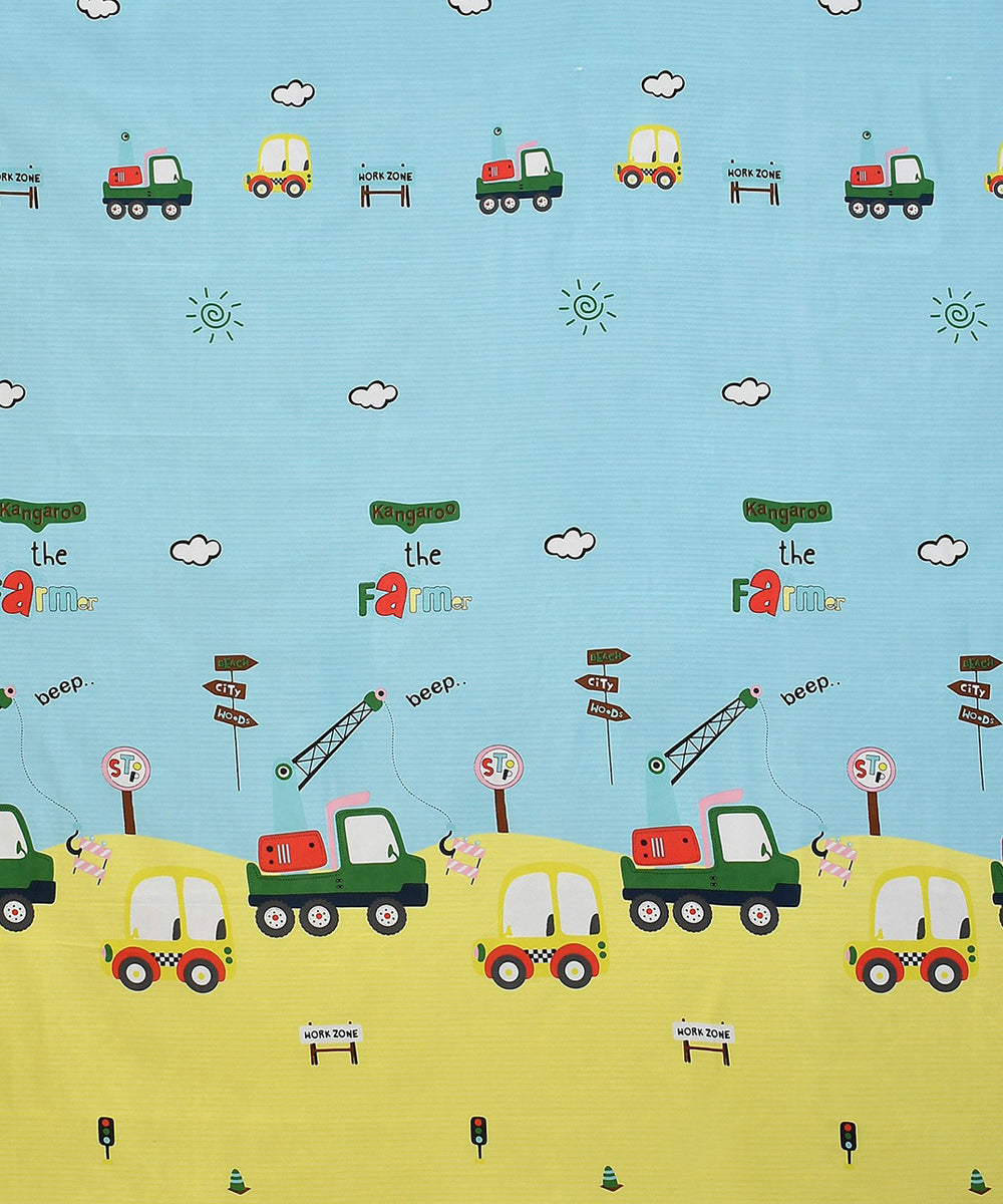 Little Builder Dreams Kids Fitted Bedsheet With Pillow Cover