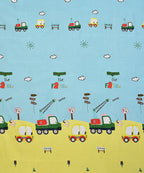 Little Builder Dreams Kids Fitted Bedsheet With Pillow Cover