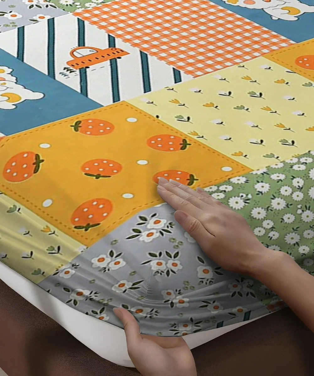 Cute Kids Fitted Bedsheet With Pillow Cover