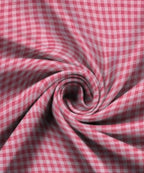 Pink Gingham Fitted Bedsheet With Pillow Cover