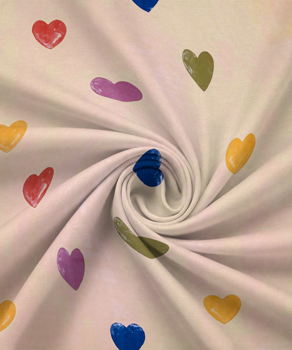 Rainbow Heartbeats Bedsheet With Pillow Covers