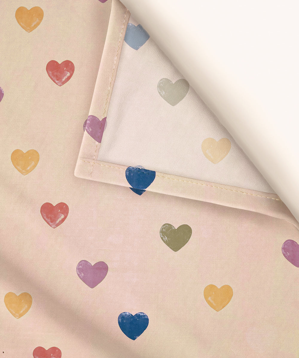 Rainbow Heartbeats Bedsheet With Pillow Covers
